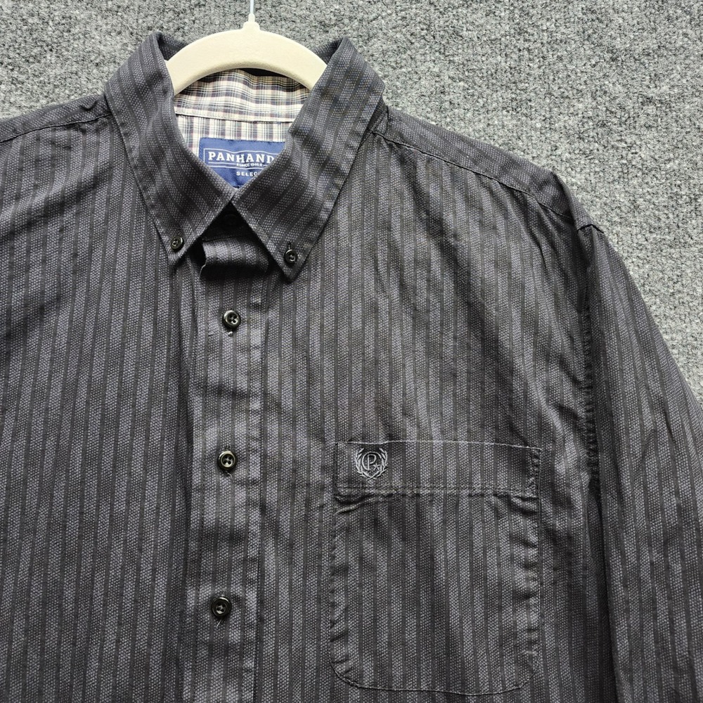 Panhandle Select Men's Western Stripe Button Down Cotton Ranch‎ Shirt Size L